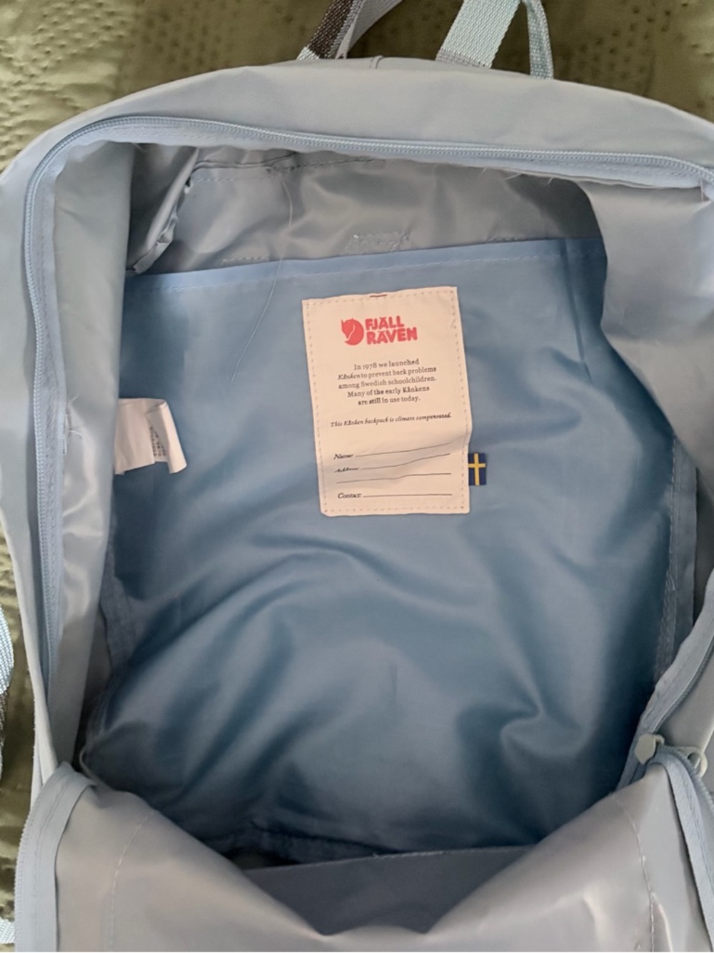 Fjallraven Kanken Classic Backpack Blue Striped Straps School Bag Daypack - Picture 5 of 8